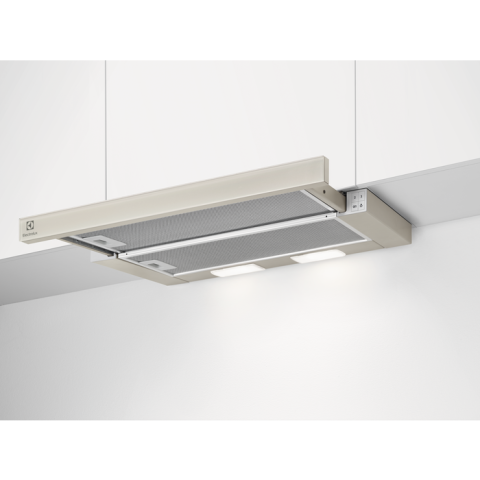 Aparate de gatit - Hotă telescopică Electrolux LFP326AS, 60 cm, Clasă energetică C, 410 m³/h, 3 trepte, LED, Auriu