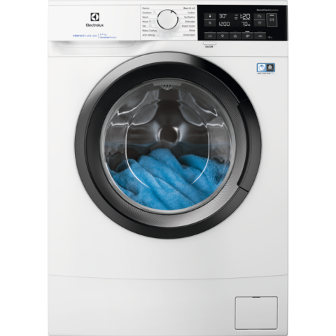 Electrocasnice - Mașină de spălat rufe compactă Electrolux EW6SM347DE – 7 kg, 1351 rpm, PerfectCare600 cu SensiCare & Steam Anti‑Allergy, TimeManager®, Clasa B, Alb