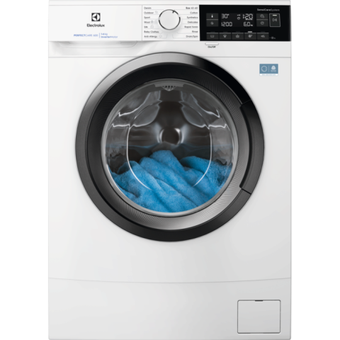 Electrocasnice - Mașină de spălat rufe compactă Electrolux EWS6326DE – 6 kg, 1200 rpm, PerfectCare600 cu SensiCare & Steam Anti‑Allergy, TimeManager®, Clasa A, Alb