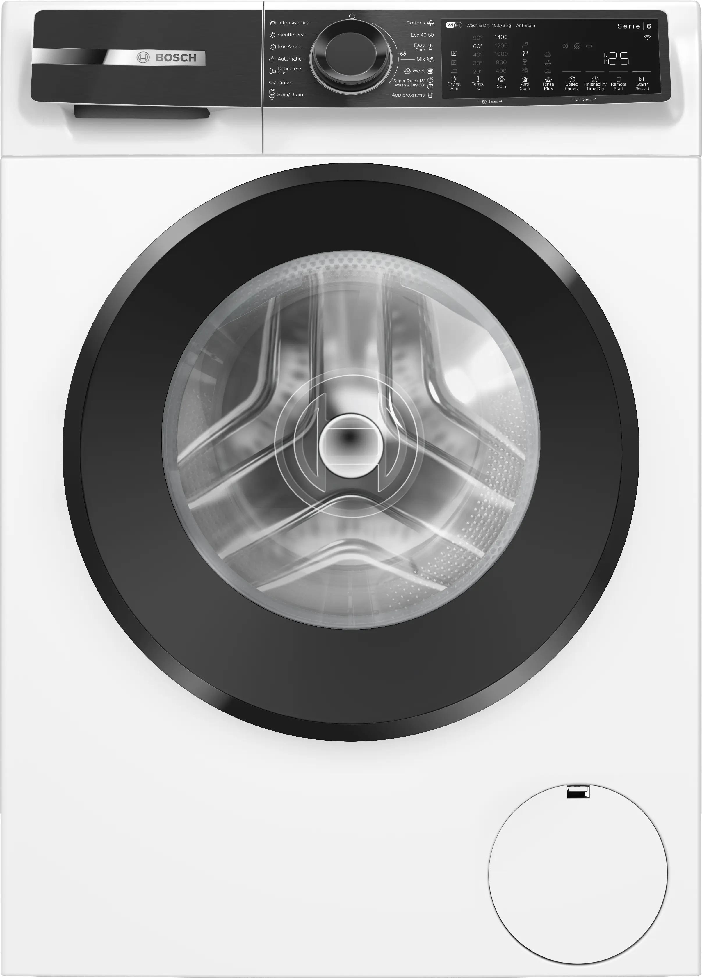 Masini de spalat rufe cu uscator - Mașină de spălat rufe cu uscător Bosch Seria 6 WNG25401BY, 10.5/6 kg, 1400 rpm