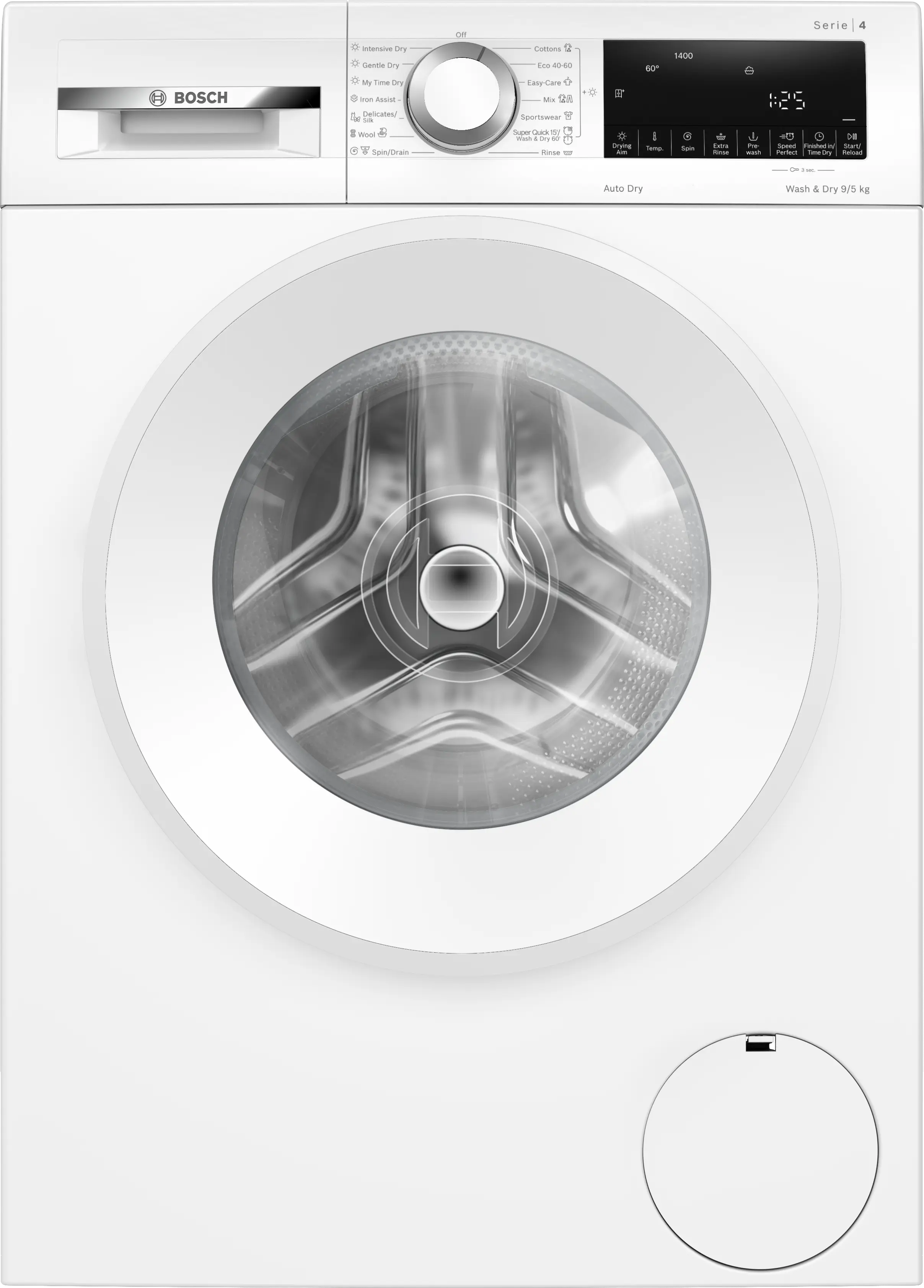 Masini de spalat rufe cu uscator - Mașină de spălat rufe cu uscător Bosch Seria 4 WNA14401BY, 9/5 kg, 1400 rpm