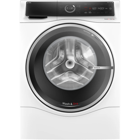 Masini de spalat rufe cu uscator - Masina de spalat rufe cu uscator Bosch Seria 8 WNC254A0BY, Spalare 10 kg, Uscare 6 kg, 1400 rpm, Clasa A, i-DOS, Iron Assist, Home Connect, Anti Stain, Auto Dry, Motor EcoSilence