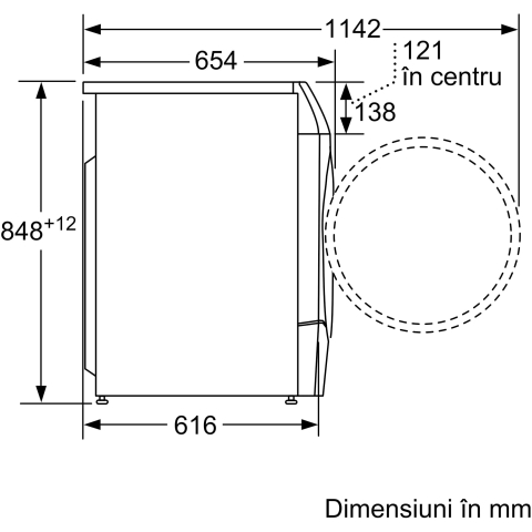 Masina de spalat rufe cu uscator Bosch Seria 8 WNC254A0BY, Spalare 10 kg, Uscare 6 kg, 1400 rpm, Clasa A, i-DOS, Iron Assist, Home Connect, Anti Stain, Auto Dry, Motor EcoSilence [10]