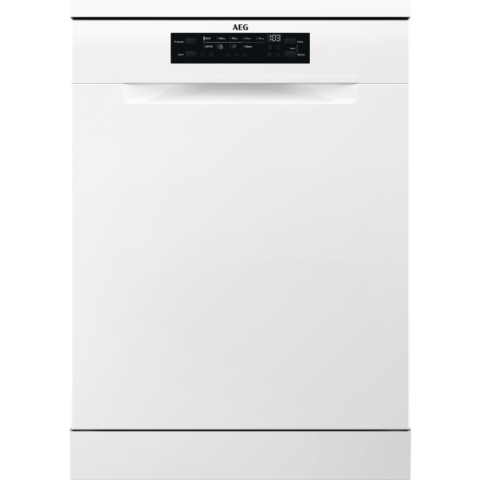 Freestanding - Masina de spalat vase AEG FFB73717PW, 15 seturi, 9 programe, Motor inverter, Control touch, Afisaj digital, Brat StaelliteClean ,Clasa D, Alb