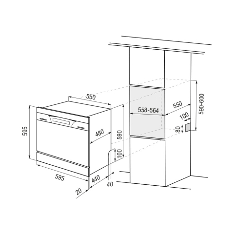 Mașină de spălat vase încorporată Pando PLI-7360, 8 seturi [4]