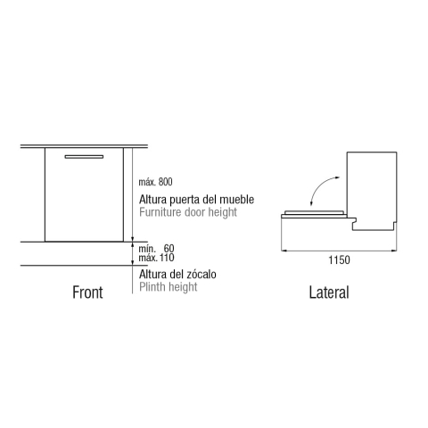 Mașină de spălat vase integrată Pando PLB-7146, 10 seturi, usa glisabila [4]