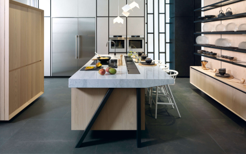 Mobilier - Emotions E9.30 · E7.90 – Bucatarie Premium Xtone Stuc Ice & Roble Alba