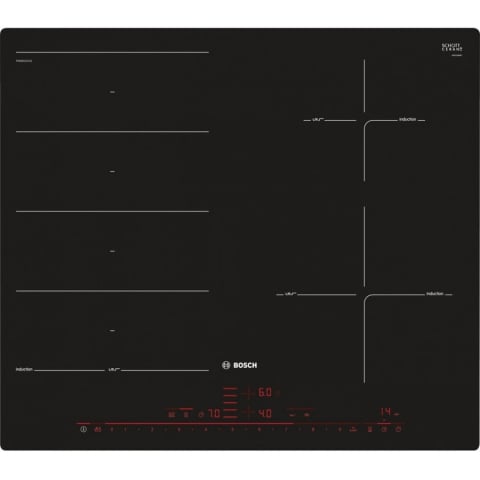 Plite incorporabile - Plita cu inductie BOSCH PXE601DC1E, 4 arzatoare, Negru