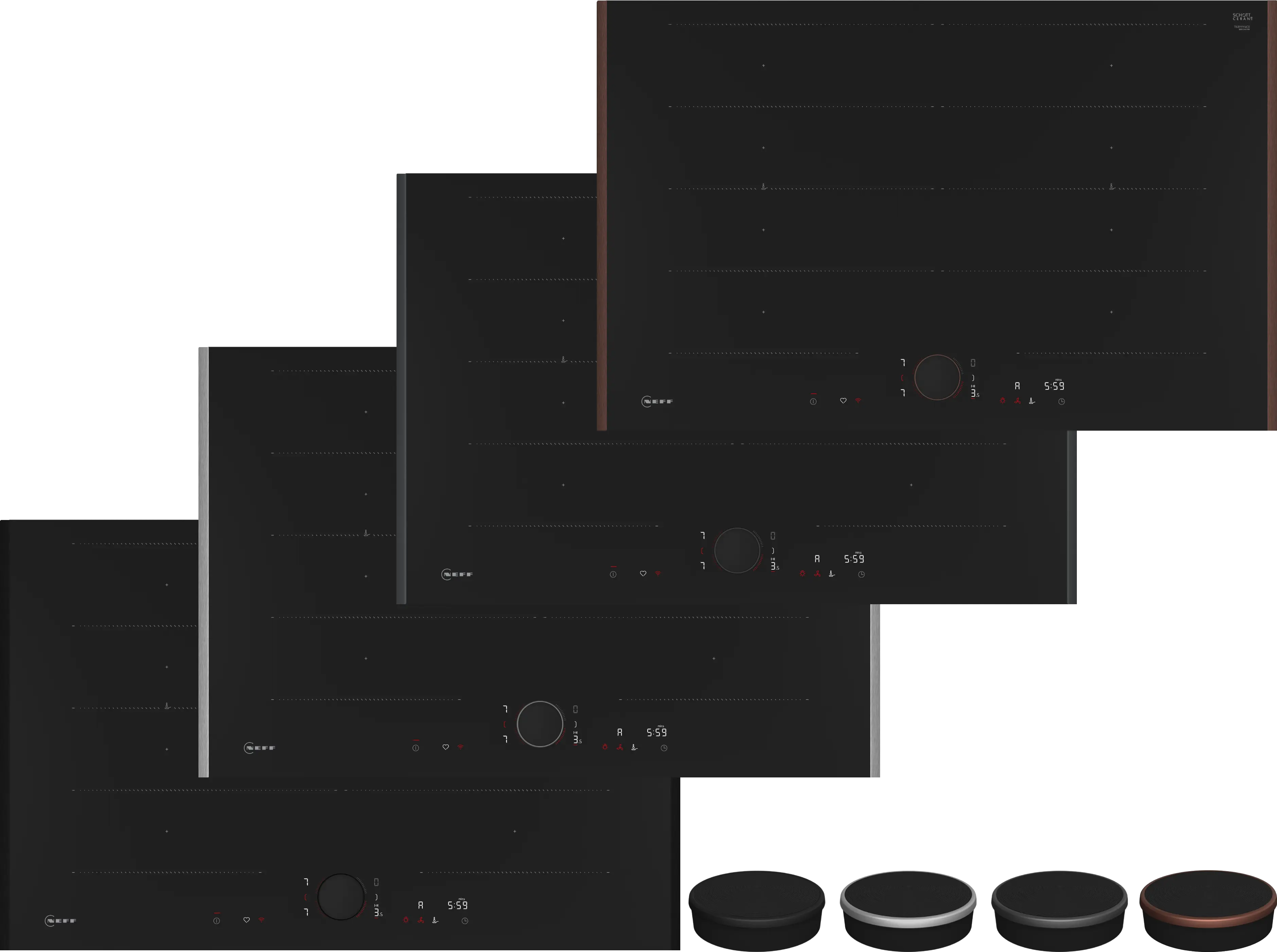 Electrocasnice - Plită cu inducție NEFF N90 T68YYY4C0, 80 cm, FlexInduction, Twist Pad Flex®, Home Connect, Frying Sensor, Flex Design, Negru