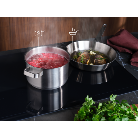 Plita incorpolabila AEG TI64IB30FB, inductie , 4 zone de gatit, Timer electronic, Sense Boil&Fry, Conectivitate hota, Booster, Functie pauza, Functie Punte [8]