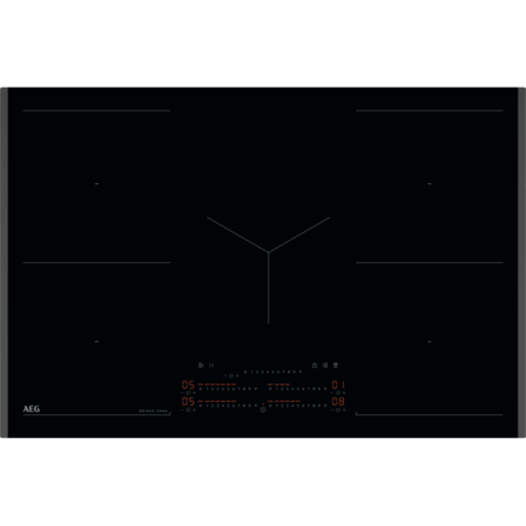 Plite inductie - Plita incorpolabila AEG TK85IM00FB, inductie , 5 zone de gatit, Timer electronic, Multiple Bridge, Conectivitate hota, Booster,Functie Punte,  Functie Pauza, 80 cm, Negru