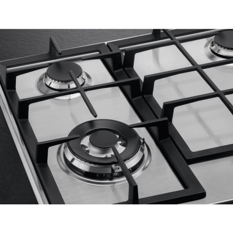 Plita incorporabila AEG HGB64420SM, Gaz, 4 arzatoare, Aprindere electrica, Gratar fonta, 60 cm [2]