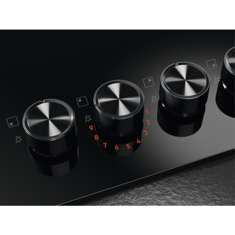 Plita incorporabila AEG HKB64453NB, 4 arzatoare, Aprindere electrica, Gratare fonta, Timer electronic, 60 cm [3]