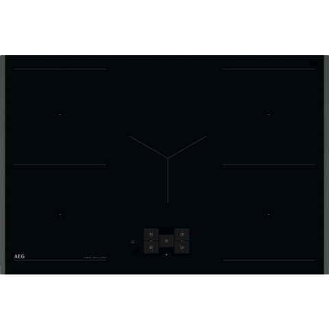 Plite inductie - Plita incorporabila AEG Seria 9000 TH85IM30FB, 5 zone de gatit 80 cm, SenseBoil&Fry, Control touch, Ecran TFT, Booster, Wi-Fi, Timer (Negru)