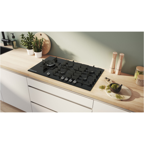 Plita incorporabila Bosch PRS9A6H40, 5 arzatoare, Flame select, Arzator Wok, Touch control & mecanic, Gratar fonta, 90 cm [5]