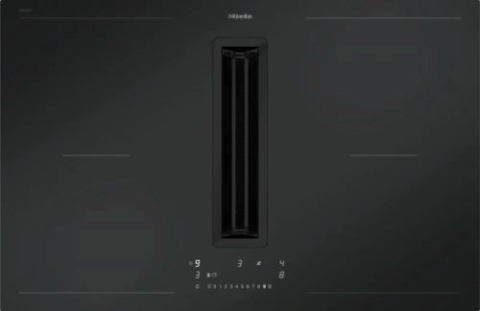 Plite inductie - Plita incorporabila cu inductie si hota integrata Miele Diamond KMDA 7876-1 FL ,MattFinish, 80 cm