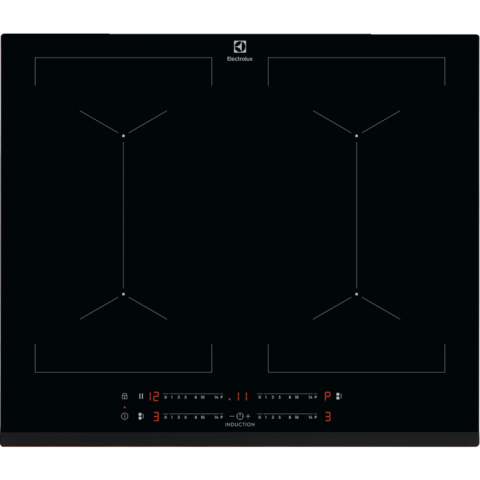 Electrocasnice - Plita incorporabila Electrolux EIV644, Inductie, 4 zone de gatit, DoubleBridge, PowerBoost, Timer, Control touch, 60 cm, Sticla neagra