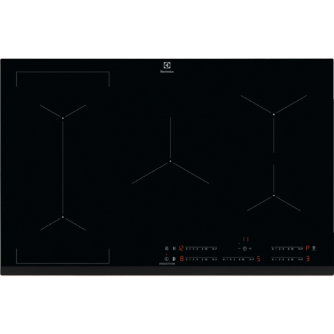 Electrocasnice - Plita incorporabilă Electrolux EIV835 – Plită cu inducție 78 cm, 5 zone de gătit, Bridge & Hob2Hood, PowerBoost, Control tactil, Negru