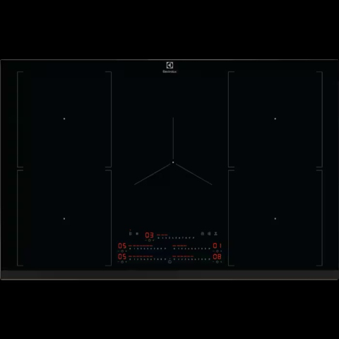 Electrocasnice - Plita incorporabilă Electrolux EIV84550 – Plită cu inducție 80 cm, 5 zone cu DoubleBridge & Hob2Hood®, PowerBoost & Timer, Negru