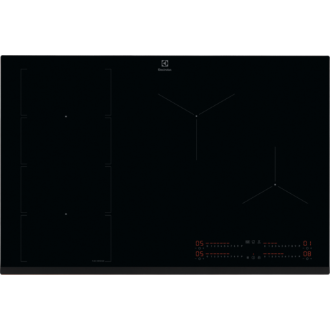 Electrocasnice - Plita incorporabilă Electrolux EIV85453 – Plită cu inducție FlexiBridge 80 cm, 4 zone de gătit, Hob2Hood® & PowerSlide®, Control tactil, Negru