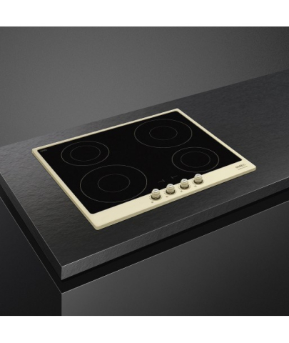 Plita incorporabila Smeg Cortina SI764POM, Inductie, 4 zone gatit, Negru/Crem [1]