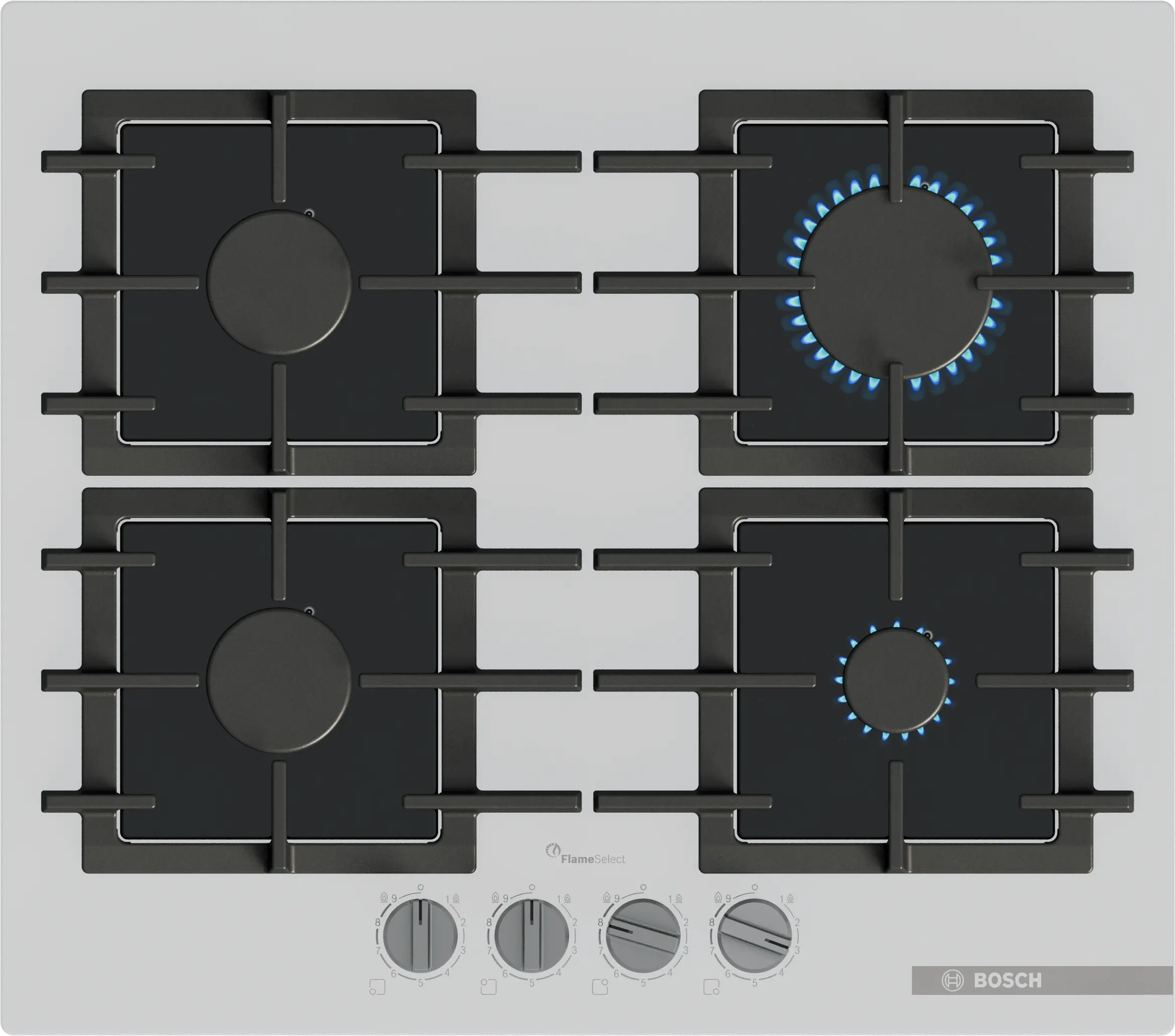 Electrocasnice - Plita pe gaz Bosch Seria 6, 60 cm, Quartz, Inox