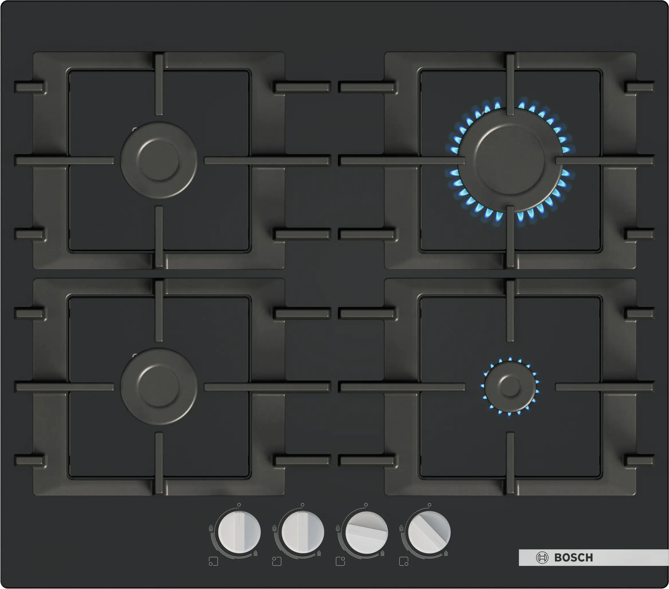 Electrocasnice - Plita pe gaz Bosch Seria 4, 60 cm, Negru