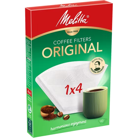 Consumabile & accesorii espressoare - Saci filtranti original Melitta®, 1x4®, 40 bucăți, alb