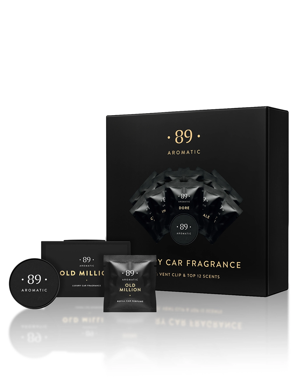 Seturi cadou - Set cadou auto Aromatic 89: odorizant cu clemă pentru ventilație și 12 capsule TOP arome