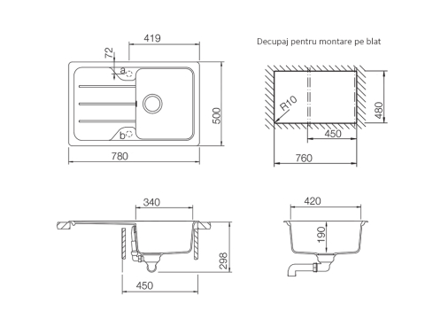 Set chiuveta bucatarie Schock Formhaus D-100S 780 x 500 mm Cristalite Vanilla, bej deschis si baterie bucatarie Schock Prima Inox Periat [5]