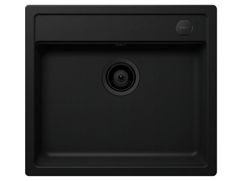 Set chiuveta bucatarie Schock Mono N-100 570 x 510 mm Cristadur Puro, negru intens cu parti vizibile si baterie bucatarie Schock Kavus cu cap extractibil Puro [1]