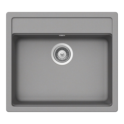 Set chiuveta bucatarie Schock Nemo N-100 570 x 510 mm Cristalite Croma, gri si baterie bucatarie Schock Kantus cu cap extractibil, Inox Periat [1]