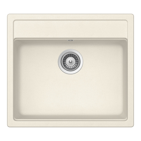 Set chiuveta bucatarie Schock Nemo N-100 570 x 510 mm Cristalite Vanilla, bej deschis si baterie bucatarie Schock Kantus cu cap extractibil, Inox Periat [1]