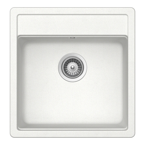 Set chiuveta bucatarie Schock Nemo N-100S 490 x 510 mm Cristalite Alpina, alb si baterie bucatarie Schock Kantus cu cap extractibil, Inox Periat [1]