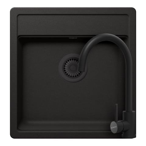 Set chiuvete si baterii - Set chiuveta bucatarie Schock Nemo N-100S 490 x 510 mm Cristalite Nero cu parti vizibile negru si baterie bucatarie Schock Prima negru thumbnail Chiuveta bucatarie Schock Nemo N-100S Cristalite Nero 4