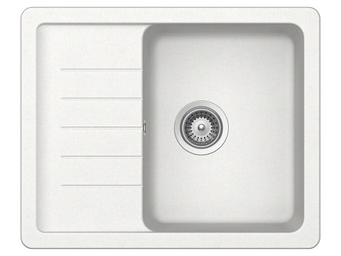 Set chiuveta bucatarie Schock Pinedo D-100XS 620 x 500 mm Cristalite Alpina, alb si baterie bucatarie Schock Kantus cu cap extractibil, Inox Periat [1]