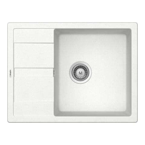 Set chiuveta bucatarie Schock Ronda D-100L 650 x 500 mm Cristalite Alpina, alb si baterie bucatarie Schock Prima Inox Periat [1]