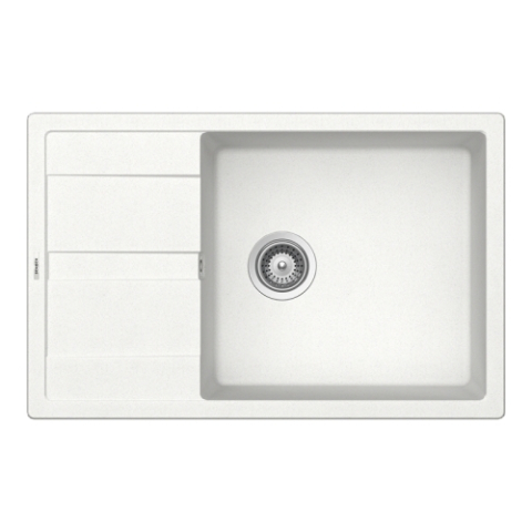 Set chiuveta bucatarie Schock Ronda D-100XL 780 x 500 mm Cristalite Alpina, alb si baterie bucatarie Schock Prima Inox Periat [1]