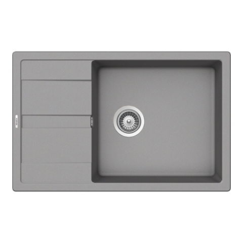 Set chiuveta bucatarie Schock Ronda D-100XL 780 x 500 mm Cristalite Croma, gri si baterie bucatarie Schock Kantus cu cap extractibil, Inox Periat [1]