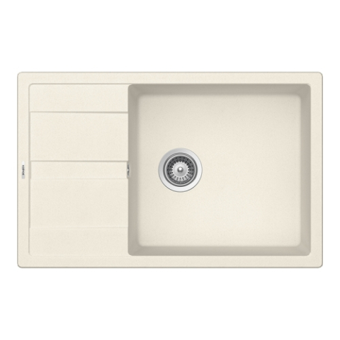 Set chiuveta bucatarie Schock Ronda D-100XL 780 x 500 mm Cristalite Vanilla, bej deschis si baterie bucatarie Schock Kantus cu cap extractibil, Inox Periat [1]