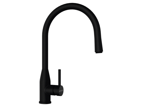 Set chiuveta bucatarie Schock Tia D-100LS 780 x 500 mm Cristadur Puro, negru intens cu parti vizibile si baterie bucatarie Schock Kavus cu cap extractibil Puro [2]