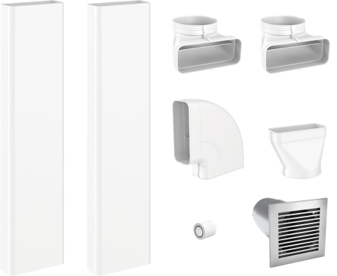 Consumabile & accesorii - Set de conducte plate Miele DFKS-AR pentru evacuare, cu cutie de perete, pentru KMDA 7272-1/7473-1/7676-1/7876-1