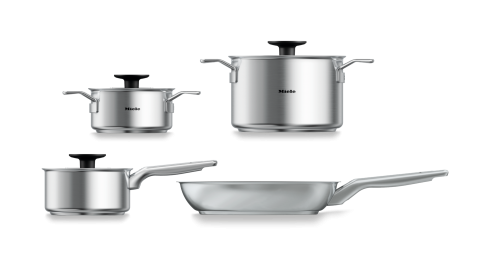 Consumabile & accesorii plite - Set de vase din inox Miele KMTS 5704-3, 4 bucăți, pentru toate plitele
