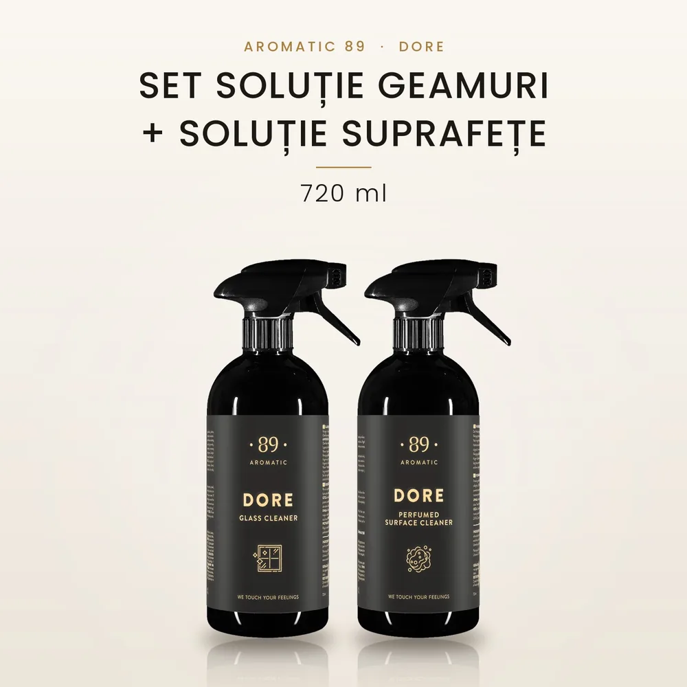 Produse de curățenie - Set soluție parfumată pentru geamuri + suprafețe Aromatic 89 Dore, 2 x 720 ml
