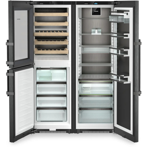 Side by Side LIEBHERR XRCbs 5295 Peak, Duo Cooling, 691 l, H 185.5 cm, compartiment de temperare a vinului, dark inox [1]