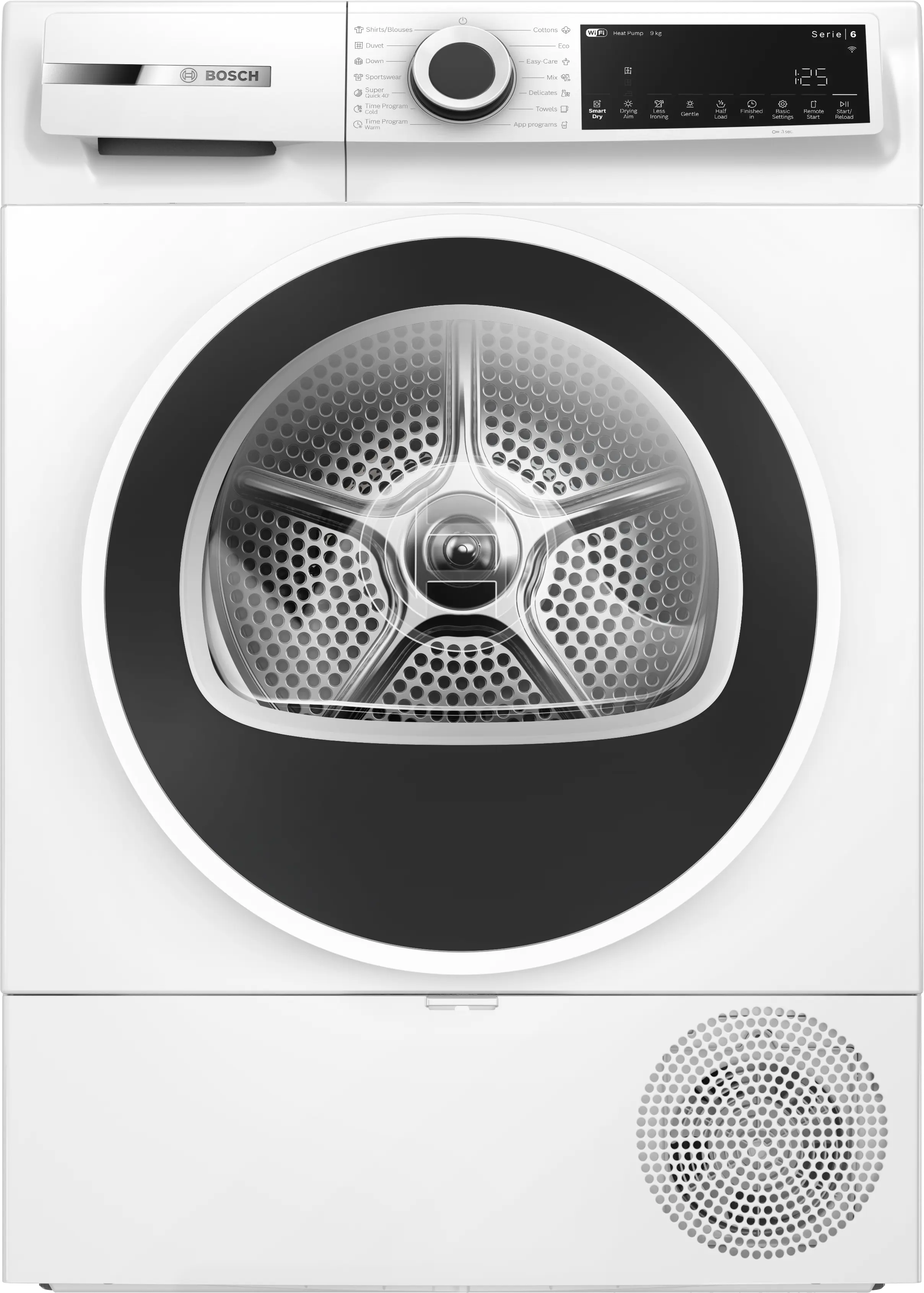 Electrocasnice - Uscător de rufe Bosch Seria 6 WQJ24200BY, 9 kg, cu pompă de căldură, alb