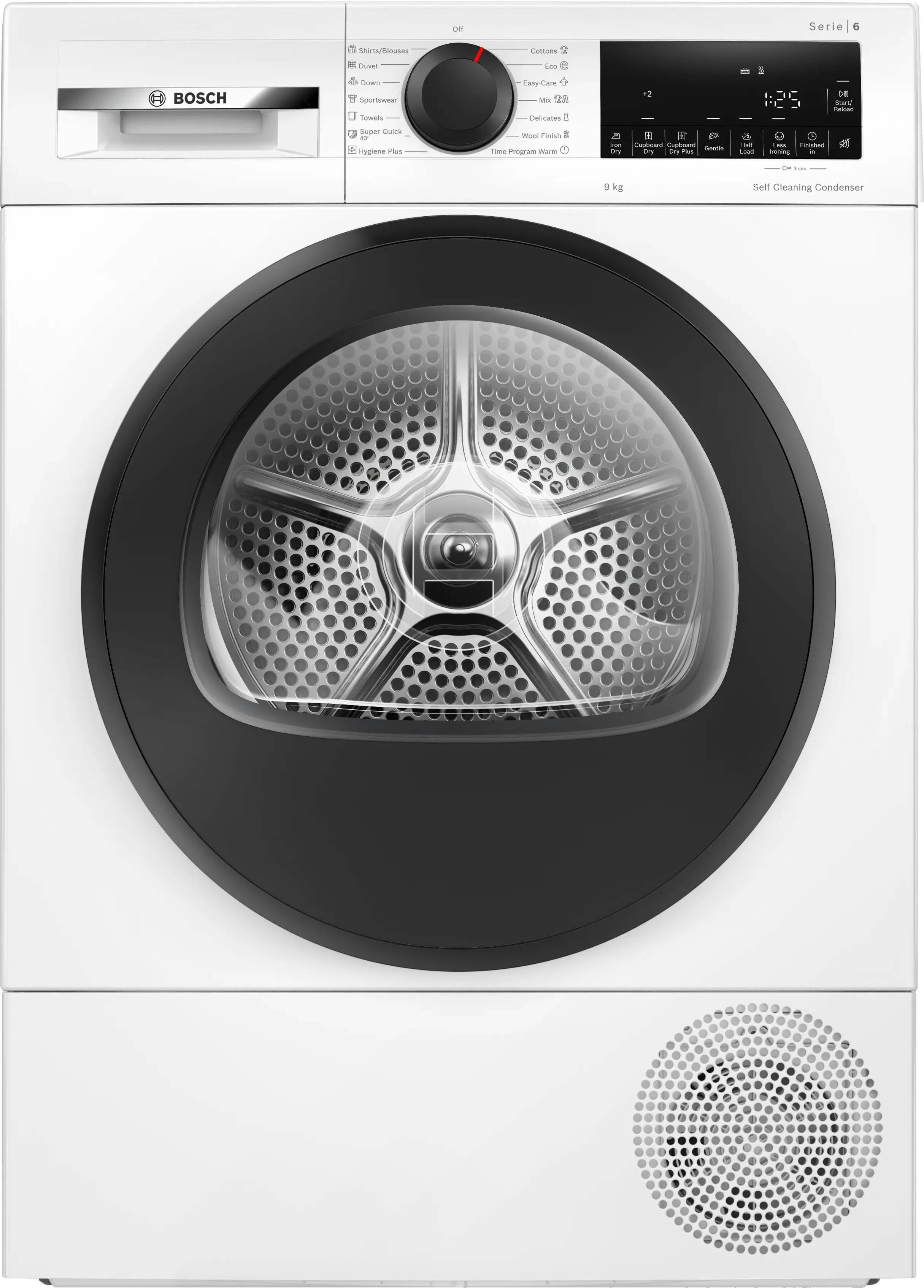 Uscatoare de rufe - Uscător de rufe cu condensare și pompă de căldură 9 kg, Bosch Seria 6, Alb