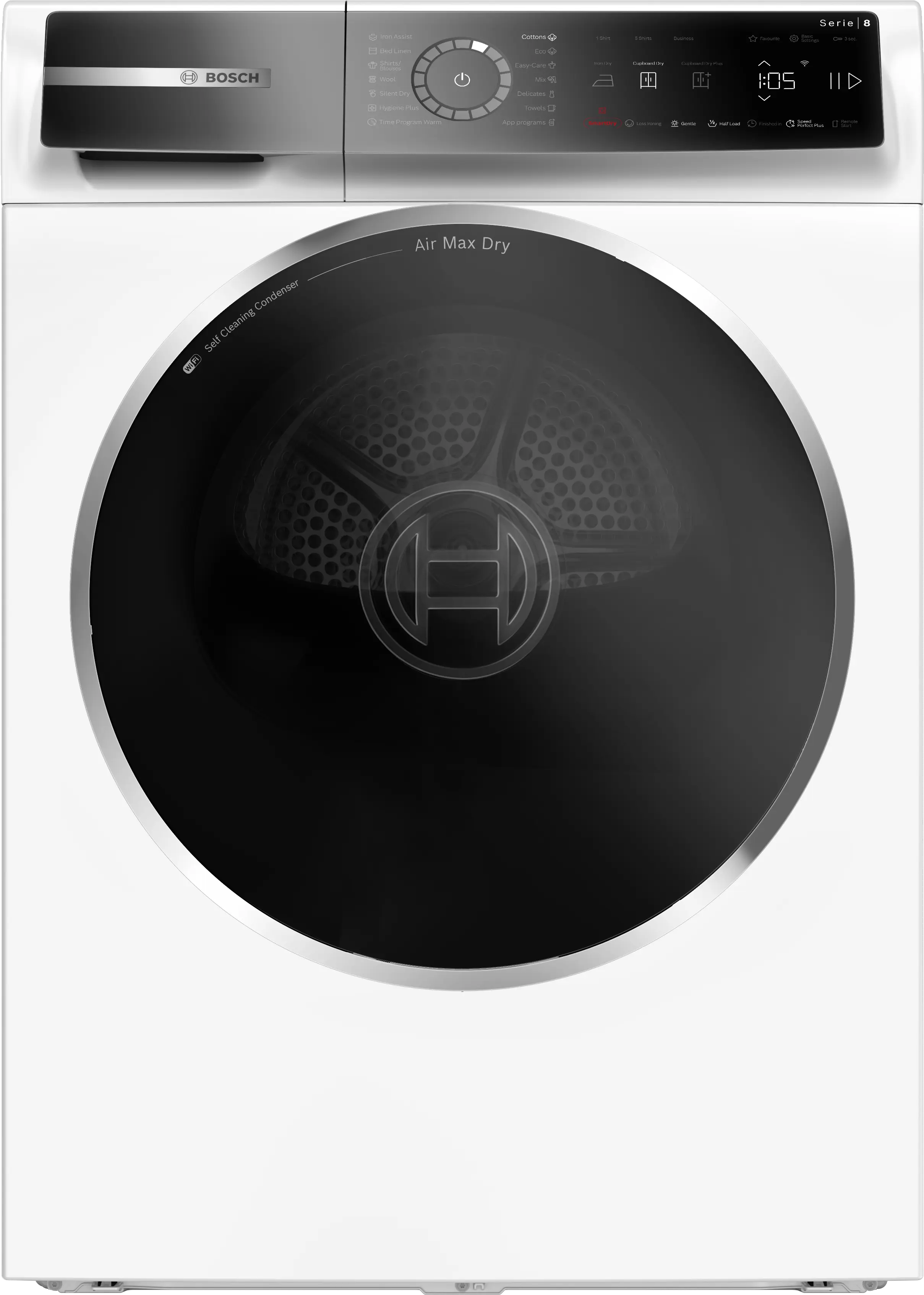 Electrocasnice - Uscător de rufe Bosch Seria 8 WRB247CNBY, 9 kg, cu pompă de căldură, alb