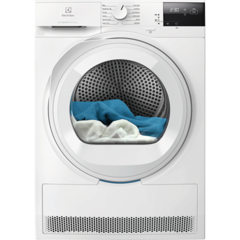 Electrocasnice - Uscător de rufe cu pompă de căldură Electrolux EW6D283DE, capacitate 8 kg, 12 programe, clasa energetică A++, Alb