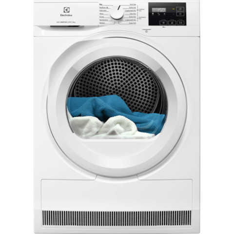 Electrocasnice - Uscător de rufe cu pompă de căldură Electrolux EW6D28WE, capacitate 8 kg, programe variate, clasa energetică D, Alb